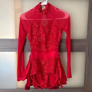 Weissman Red Sequin Dance Costume my wish/I hope you dance